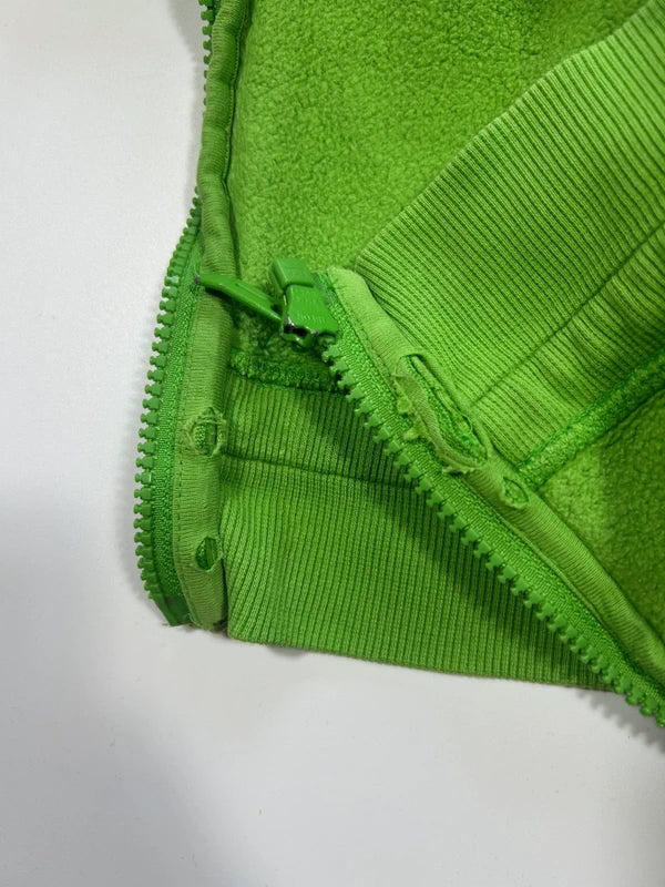 Vintage Puma Zip-up Hoodie | Neon Lime Green