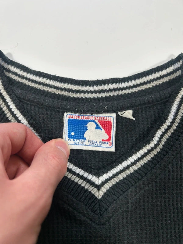 Vintage Chicago White Sox MLB T-shirt | Waffle Knit | Sporty V-Neck | Americana Style