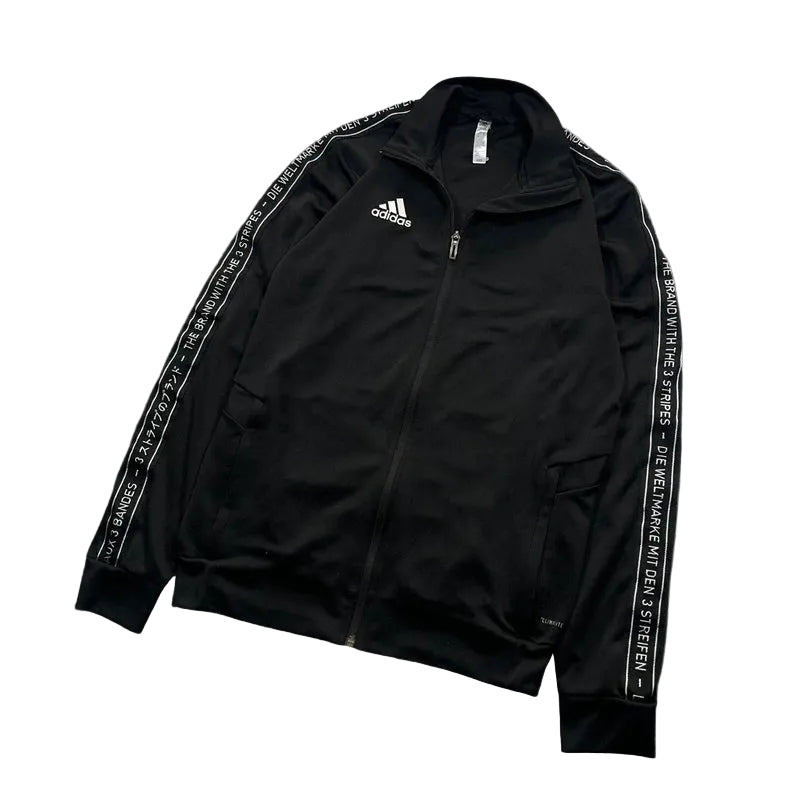 Adidas zip-up czarna bluza sportowa • blokecore • retro • streetwear climalite