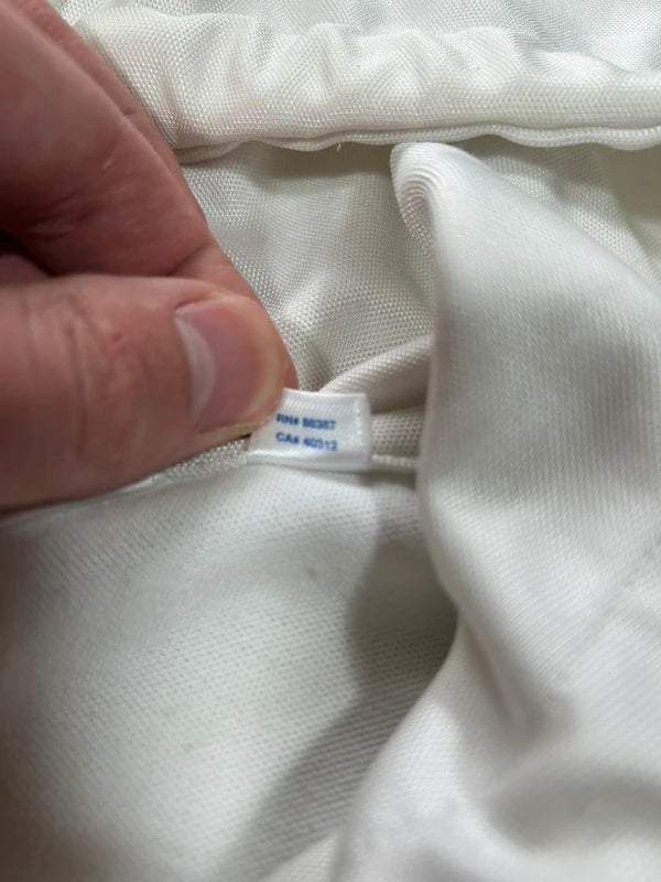 Y2k white Adidas zip up goodie with shiny three stripes 2008