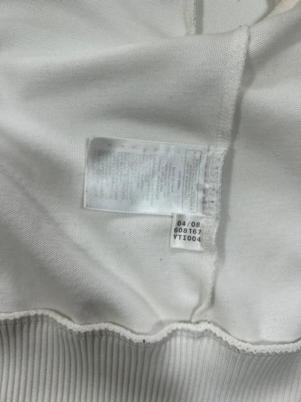 Y2k white Adidas zip up goodie with shiny three stripes 2008