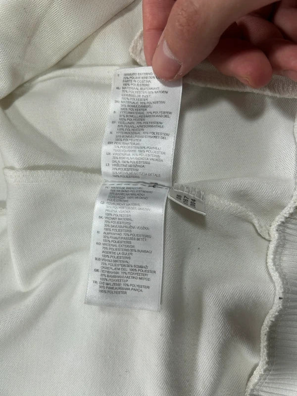 Y2k white Adidas zip up goodie with shiny three stripes 2008