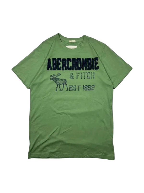 T-shirt classic Y2k Abercrombie & Fitch green emroidered surfer core