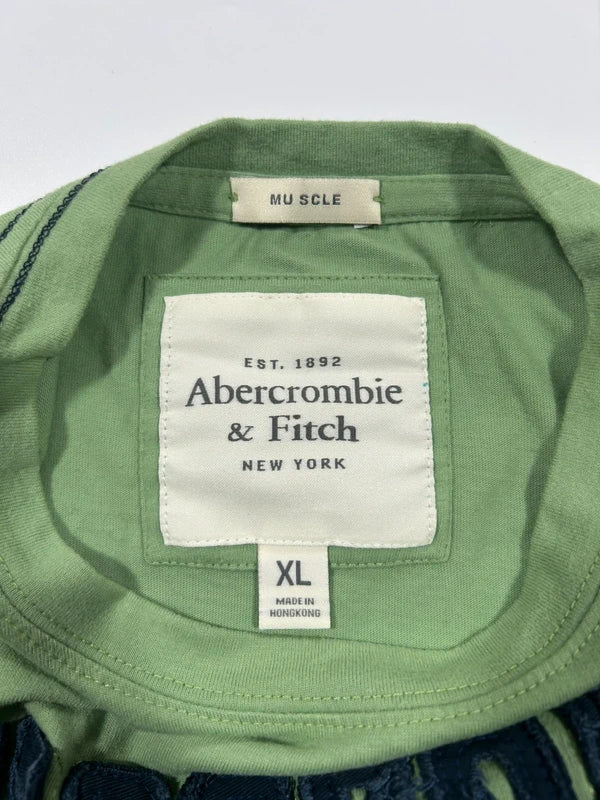 T-shirt classic Y2k Abercrombie & Fitch green emroidered surfer core