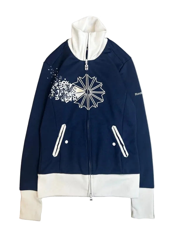 Vintage zip up dark blue Reebok 1996 with UK zip and graphic y2khic