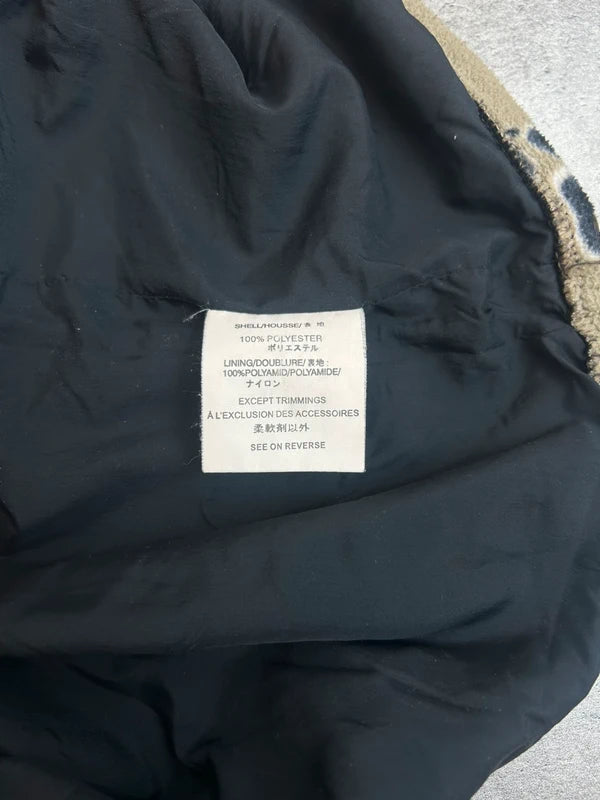 Y2k quarter-zip fleece Jack Wolfskin a latte brown with paw pattern 2009