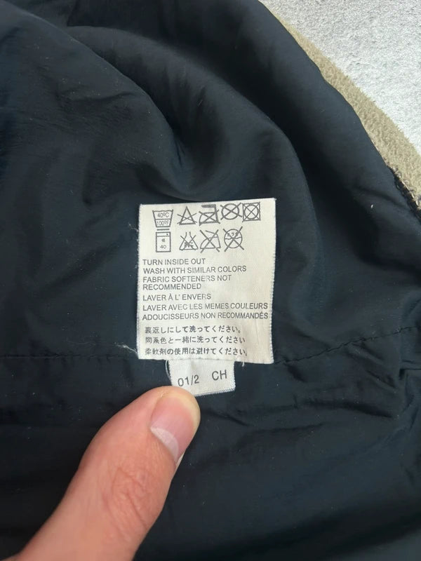 Y2k quarter-zip fleece Jack Wolfskin a latte brown with paw pattern 2009