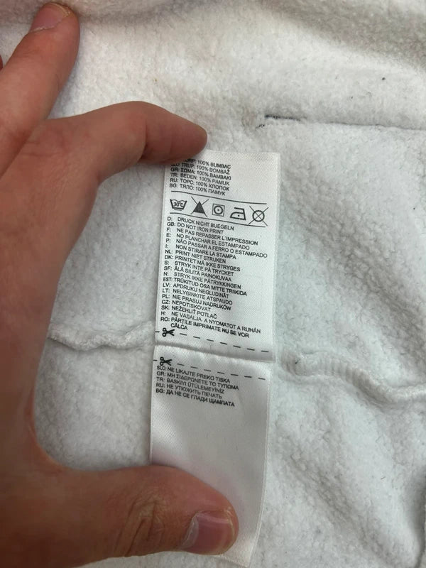 Rozpinana bluza Reebok hoodie biała, wzorzyste rękawy