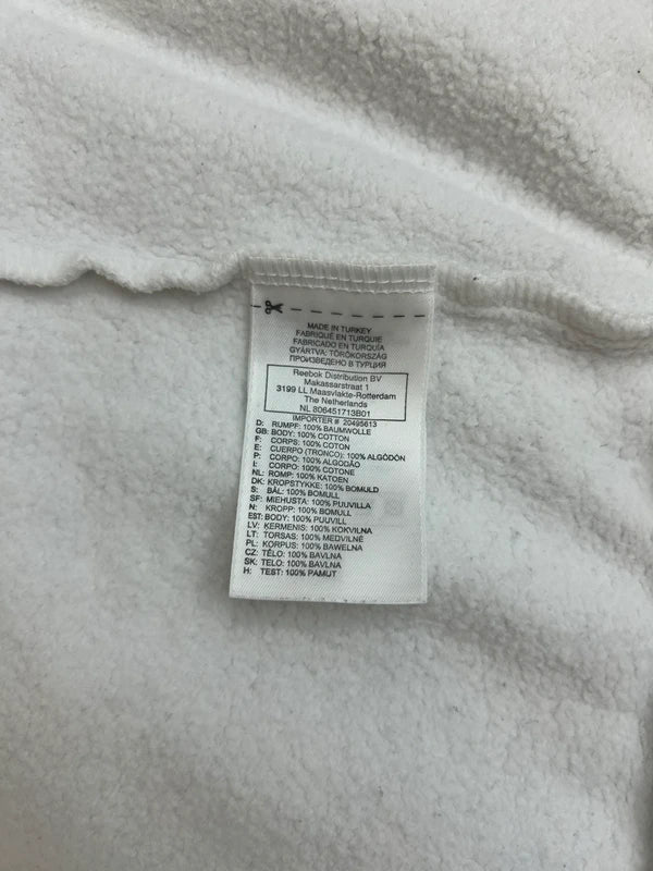 Rozpinana bluza Reebok hoodie biała, wzorzyste rękawy