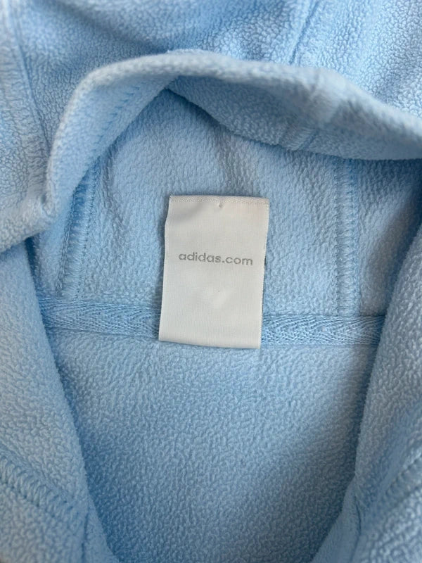 Y2k baby blue adidas hoodie zip up fleece white three stripes vintage 2004