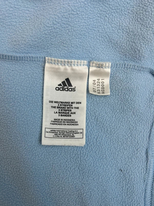 Y2k baby blue adidas hoodie zip up fleece white three stripes vintage 2004