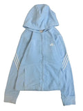 Y2k baby blue adidas hoodie zip up fleece white three stripes vintage 2004