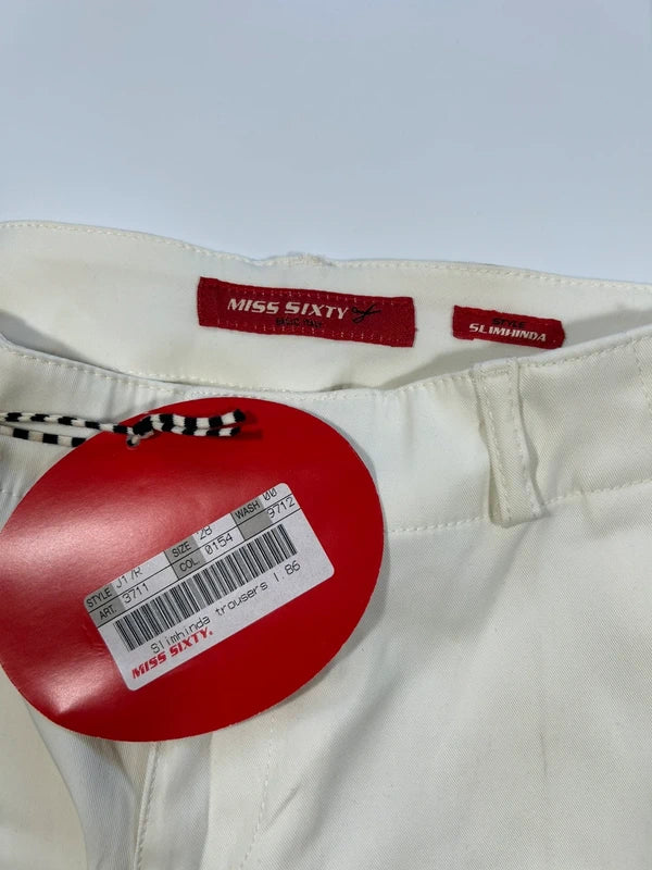 Vintage elegant white flared pants new with tags by Miss Sixty rare vintage