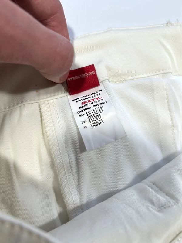 Vintage elegant white flared pants new with tags by Miss Sixty rare vintage