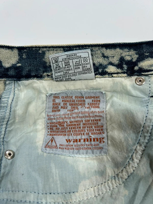 Y2k underground baggy denim cream and blue jeans rare unique