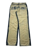 Y2k underground baggy denim cream and blue jeans rare unique