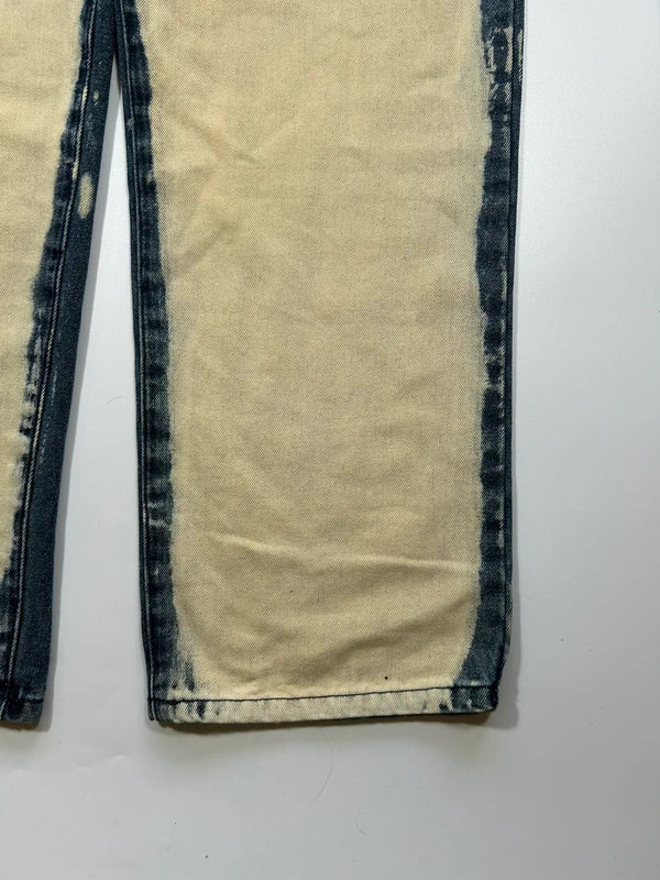 Y2k underground baggy denim cream and blue jeans rare unique