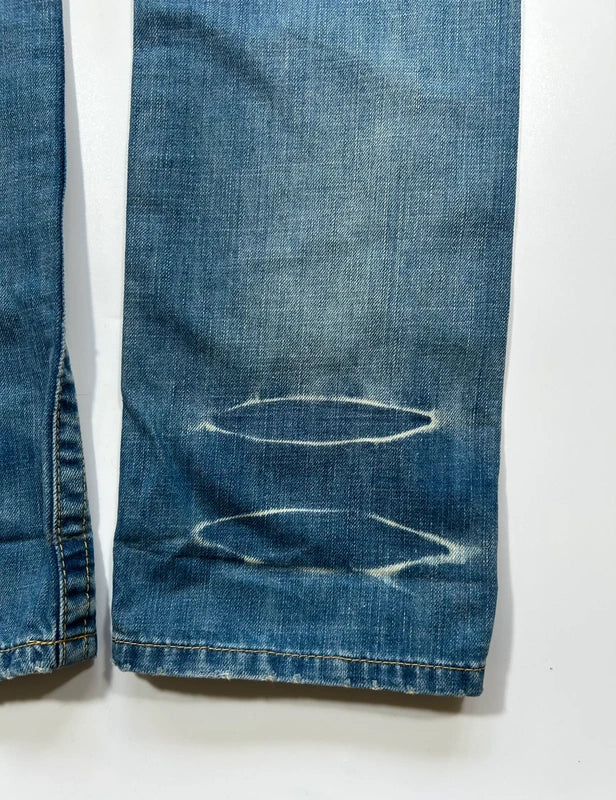 Y2k bootcut denim low rise rare colorful embroidery blue flared washed jeans unique