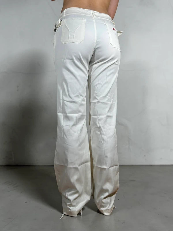 Vintage elegant white flared pants new with tags by Miss Sixty rare vintage