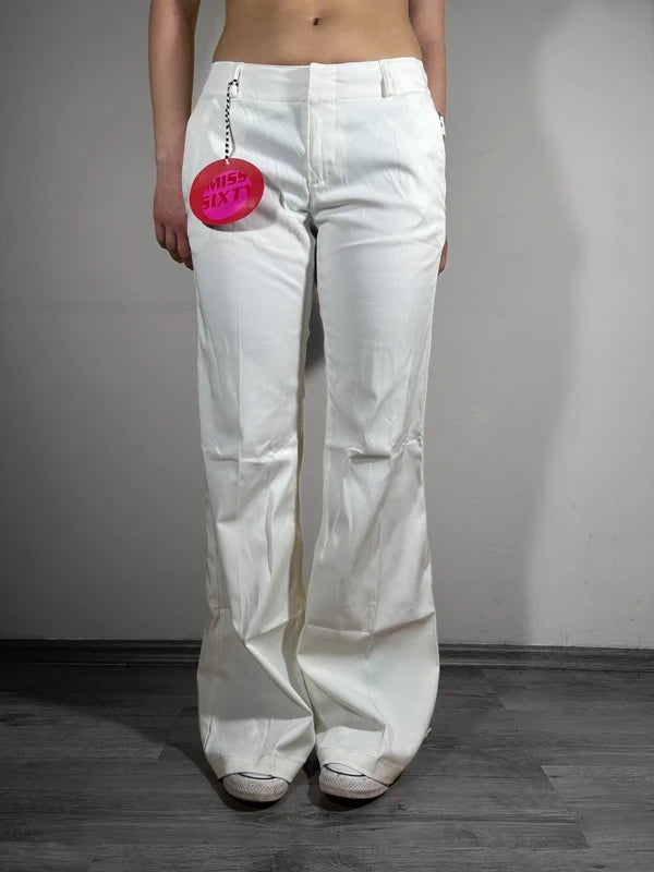Vintage elegant white flared pants new with tags by Miss Sixty rare vintage