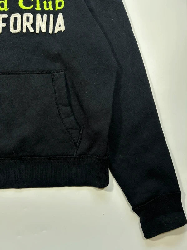 Hollister czarna bluza kangurka XL neonowe napisy haft