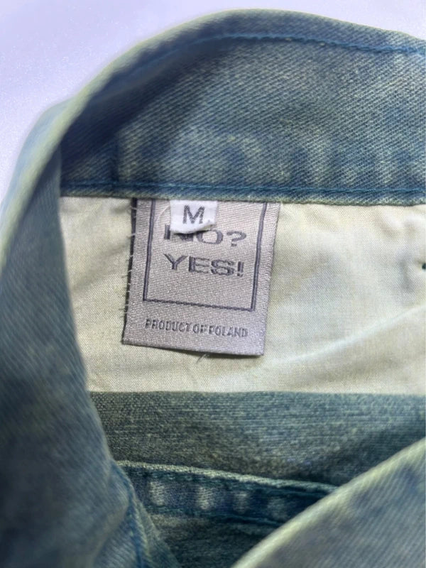 Cyber Y2k flared jeans neon green blue denim pants rare vintage 80s