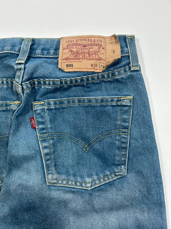 Vintage Levi Straus&CO jeans levis 501 bootcut blue denim W28 L34 uniqur