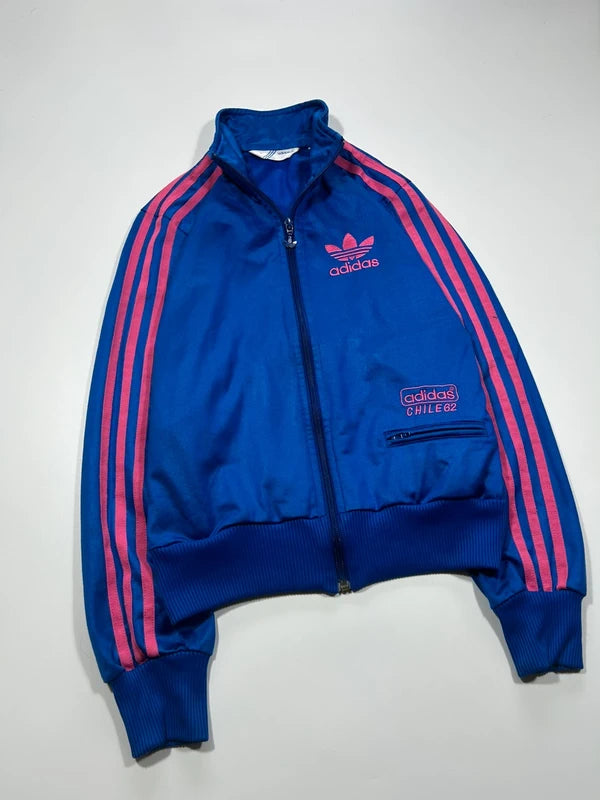 Y2k adidas zip up 2010 chile 62 navy blue with pink three stripes archive unique