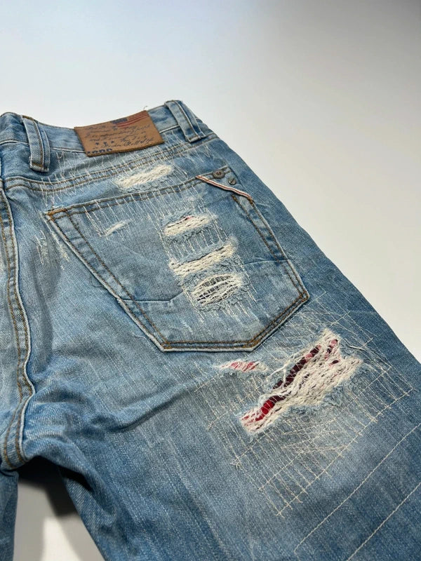 Red Bridge jeansy japan style przetarcia dziury denim vintage