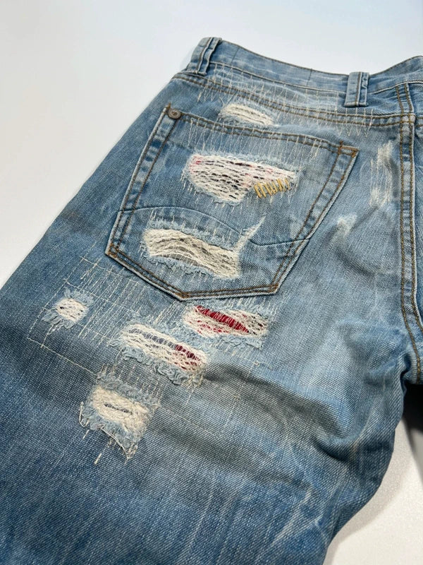 Red Bridge jeansy japan style przetarcia dziury denim vintage