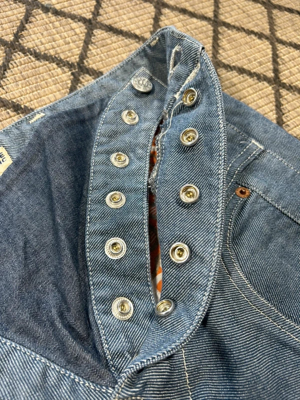 Y2k Michiko Koshino flared jeans unique japan style embroidery archive avant garde