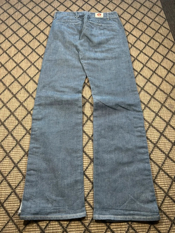 Y2k Michiko Koshino flared jeans unique japan style embroidery archive avant garde