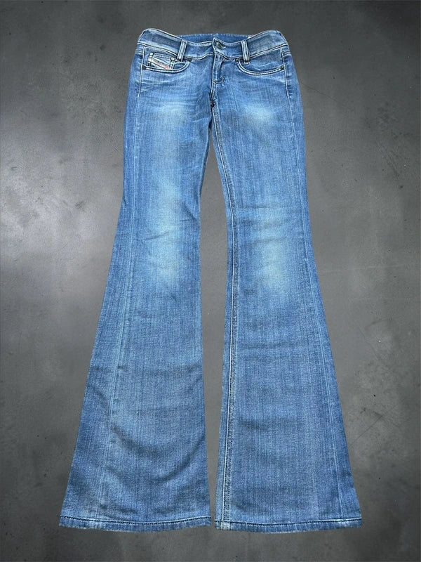 Y2k Diesel slim flared jeans Louvely W25 L34 blue low rose denim