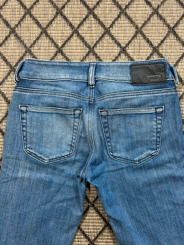 Y2k Diesel slim flared jeans Louvely W25 L34 blue low rose denim