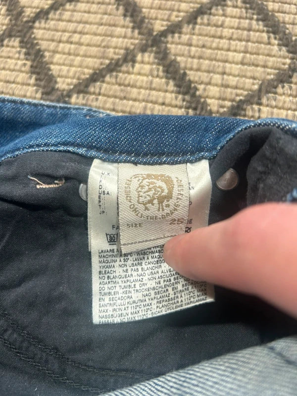 Y2k Diesel slim flared jeans Louvely W25 L34 blue low rose denim
