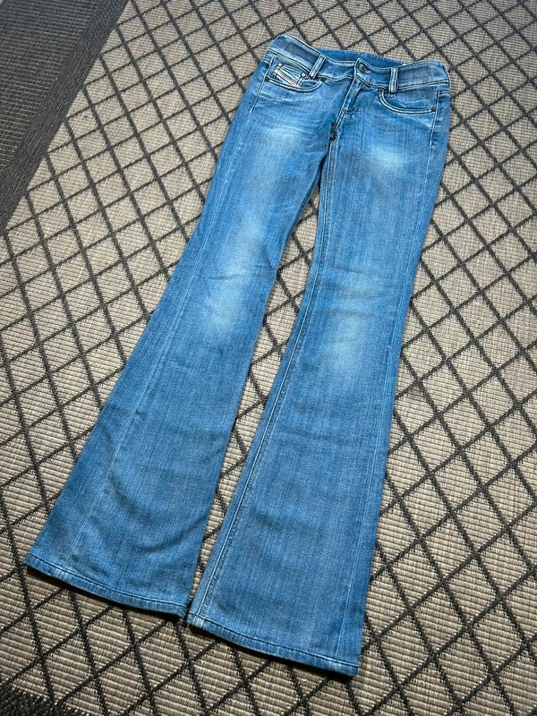Y2k Diesel slim flared jeans Louvely W25 L34 blue low rose denim