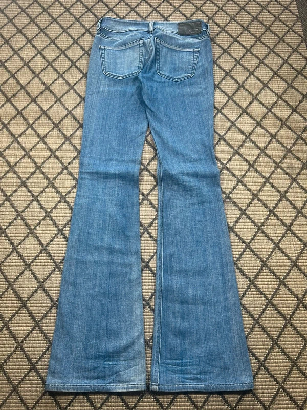 Y2k Diesel slim flared jeans Louvely W25 L34 blue low rose denim