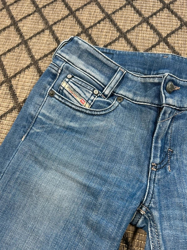 Y2k Diesel slim flared jeans Louvely W25 L34 blue low rose denim