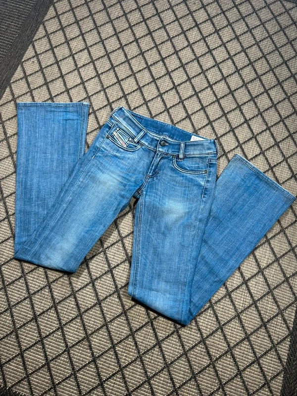 Y2k Diesel slim flared jeans Louvely W25 L34 blue low rose denim