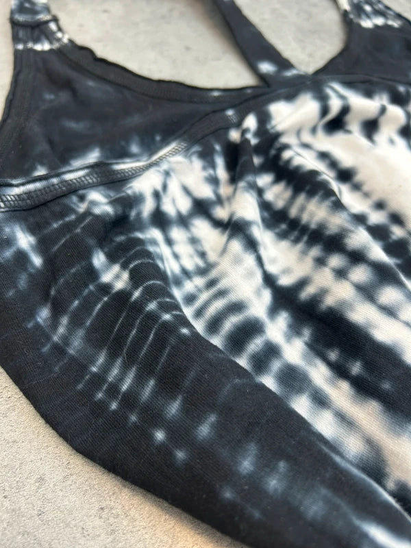 Y2k tank top black with flash white dots woman unique 10 days amsterdam
