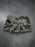 Y2k silver mini skirt with two zips flounce rare unique vintage