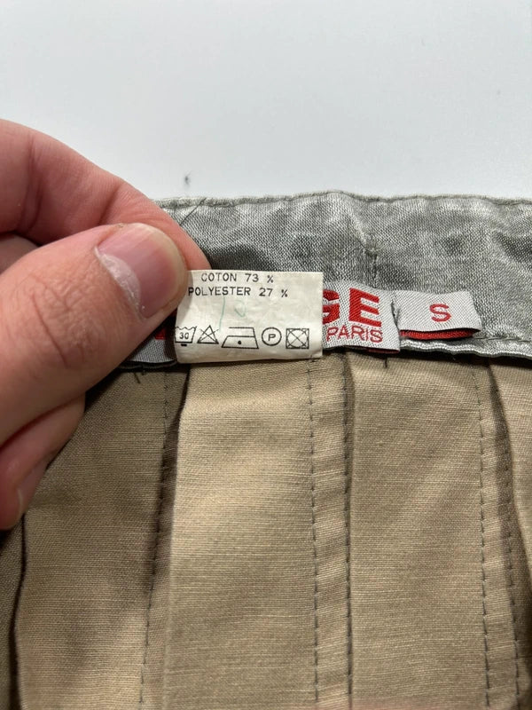 Y2k silver mini skirt with two zips flounce rare unique vintage