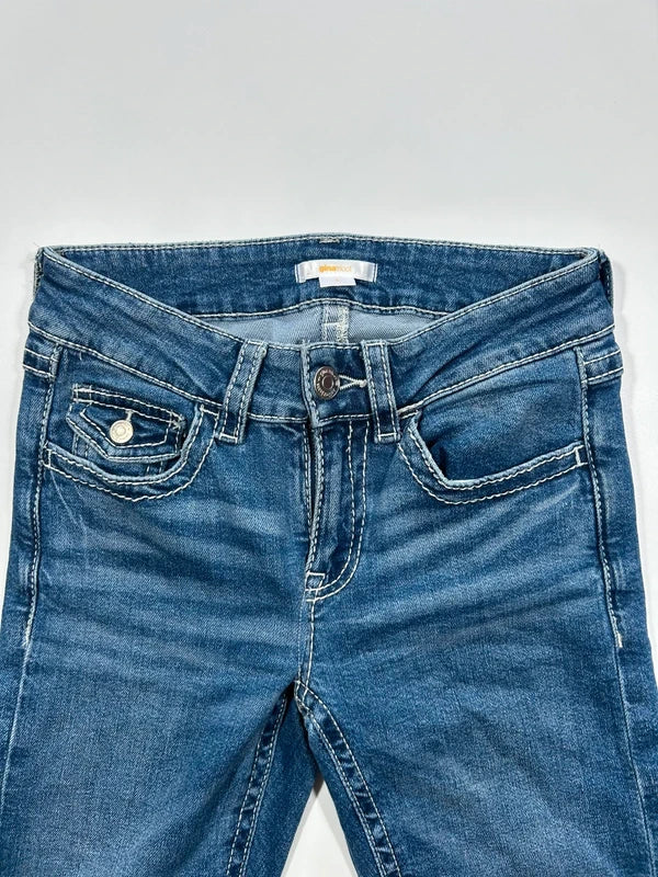 Y2k flared jeans embroidery back pocket denim high rise rare unique