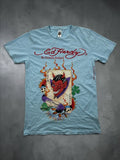 Y2k Ed Hardy graphic tee baby blue jocker card back graphic rare unique