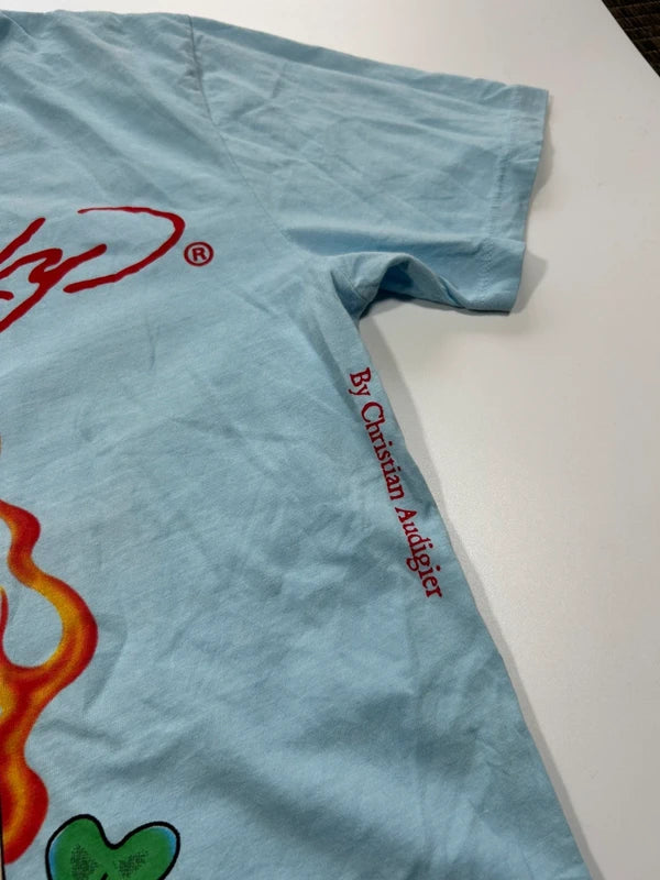 Y2k Ed Hardy graphic tee baby blue jocker card back graphic rare unique