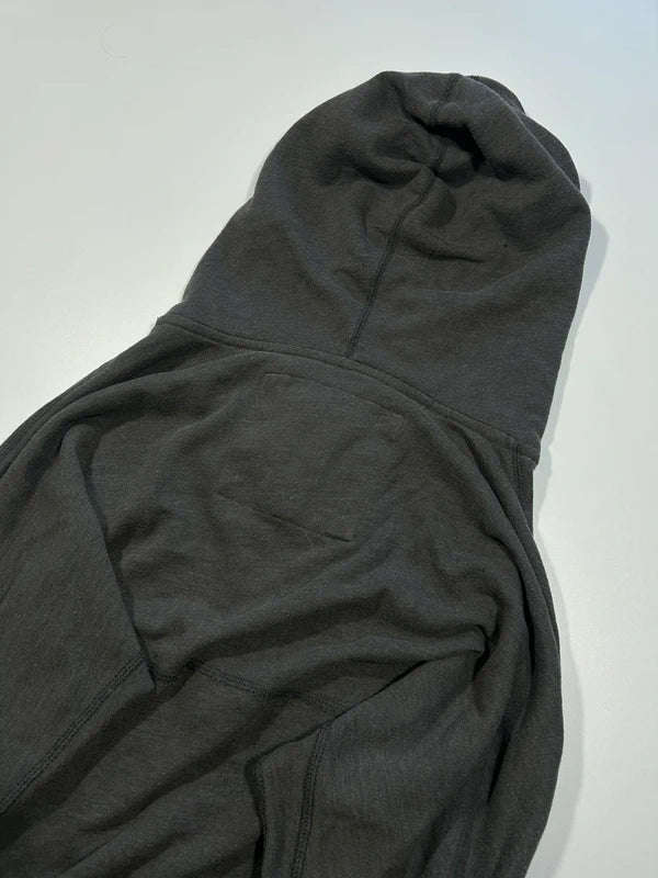 Y2k dark grey cropped hoddie zip up Ambercrombie & Fitch embroidery archive unique rare