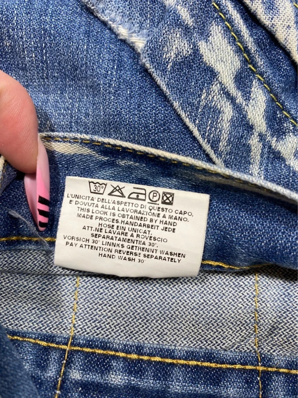 Vintage Baggy Blue Washed Jeans Skate Y2k Wide Leg Denim Size S Swag Unique Rare