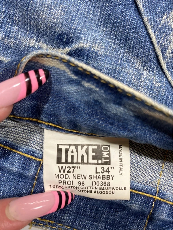 Vintage Baggy Blue Washed Jeans Skate Y2k Wide Leg Denim Size S Swag Unique Rare