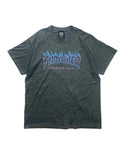 Y2k Thrasher Tshirt Purple and Blue Flame Grey Tee Skater Streetwear Size L Swag Alt