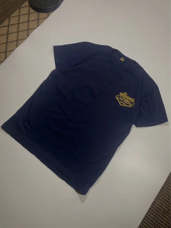 Y2k Navy Blue Tshirt Las Vegas Graphic Tee Slim Size XXL Streetwear Grunge